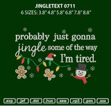 Jingletext 0711 Embroidery File 6 sizes