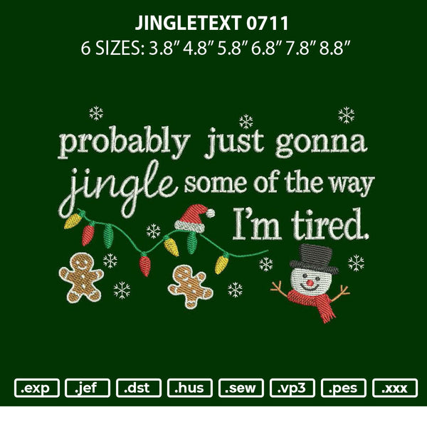 Jingletext 0711 Embroidery File 6 sizes