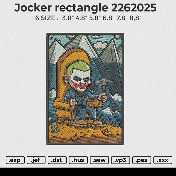Jocker rectangle 2262025 Embroidery File 6 size