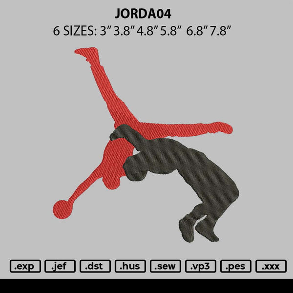 Jordan04 Embroidery File 6 sizes