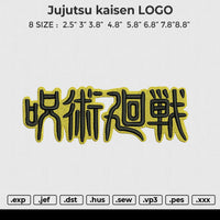 Jujutsu kaisen LOGO EMBROIDERY FILE 6 SIZE