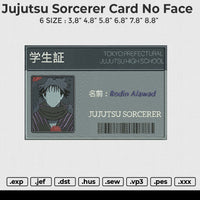 Jujutsu Sorcerer Card no face Embroidery File 6 size