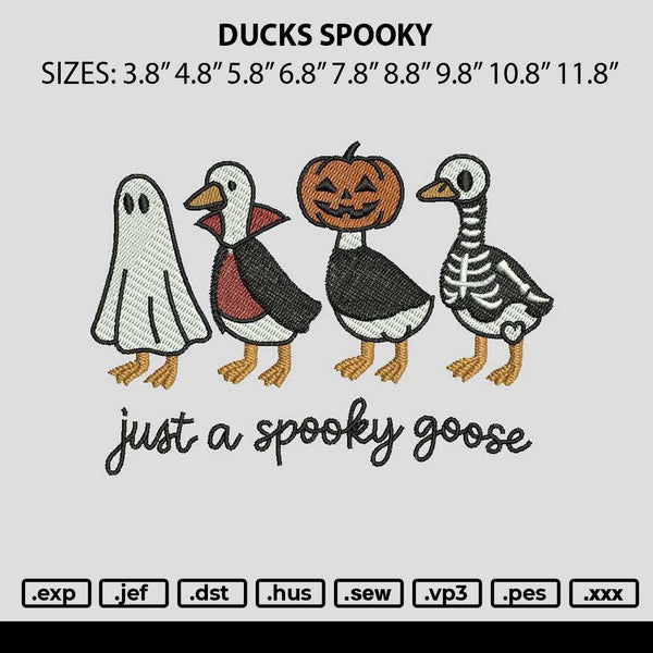 Ducks Spooky Embroidery File 6 sizes
