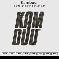 Kambuu Embroidery File 6 size