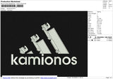 Kamionos Embroidery File 6 size