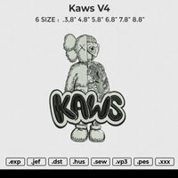 Kaws V4 Embroidery File 6 size