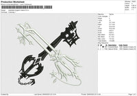 Keyblade kingdom hearts Embroidery File 6 size