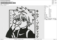 Killua nike bw Embroidery File 6  size