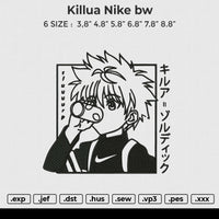 Killua nike bw Embroidery File 6  size