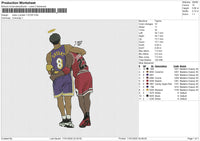 Kobe n Jordan 110125 Embroidery File 6 size