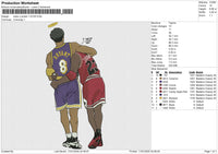 Kobe n Jordan 110125 Embroidery File 6 size