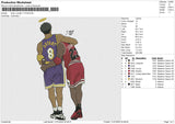 Kobe n Jordan 110125 Embroidery File 6 size