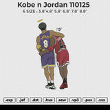 Kobe n Jordan 110125 Embroidery File 6 size