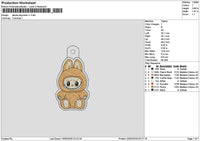 Bear Keychain V1 Embroidery File 6 sizes
