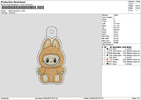 Bear Keychain V1 Embroidery File 6 sizes