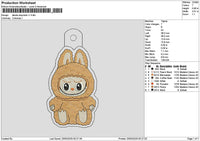Bear Keychain V1 Embroidery File 6 sizes