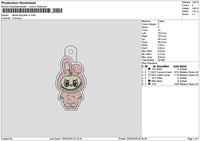 Bear Keychain V2 Embroidery File 6 sizes