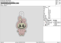 Bear Keychain V2 Embroidery File 6 sizes