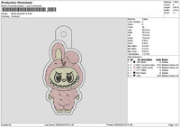Bear Keychain V2 Embroidery File 6 sizes
