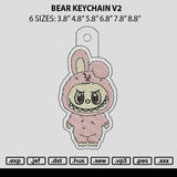 Bear Keychain V2 Embroidery File 6 sizes