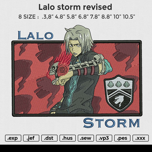 Lalo Storm Revised Embroidery File 6 size