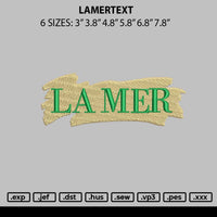 Lamertext Embroidery File 6 Sizes