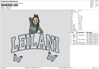 Leilanitext Embroidery File 6 sizes