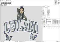 Leilanitext Embroidery File 6 sizes