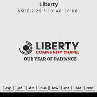 Liberty Embroidery File 6 size