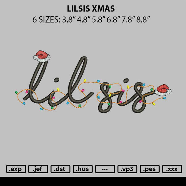 Lilsis Xmas Embroidery File 6 sizes