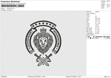 Lionheart Embroidery File 6 size