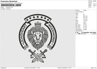 Lionheart Embroidery File 6 size