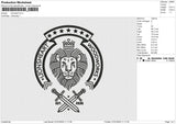 Lionheart Embroidery File 6 size