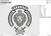 Lionheart Embroidery File 6 size