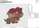 Little Miss N Dog Embroidery File 6 size