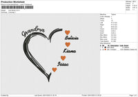 Love family Embroidery File 6 size