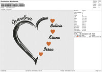 Love family Embroidery File 6 size