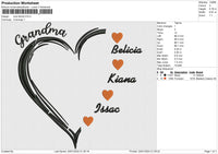 Love family Embroidery File 6 size