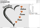 Love family Embroidery File 6 size