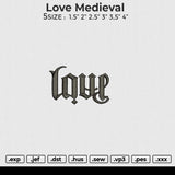 Love Medieval Embroidery File 6 size