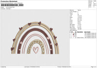 Love Rainwow Embroidery File 6 size