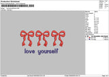 Bows Text 0302 Embroidery File 6 sizes