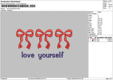 Bows Text 0302 Embroidery File 6 sizes