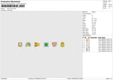 lucky cham Embroidery File 6 size