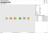 lucky cham Embroidery File 6 size