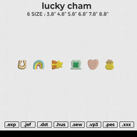 lucky cham Embroidery File 6 size