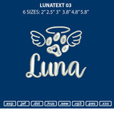 Lunatext 03 Embroidery File 6 sizes