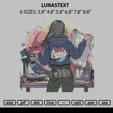 Lunastext Embroidery File 6 sizes