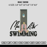 Mac Swim Embroidery File 6 sizes