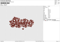 Madre Embroidery File 6 size